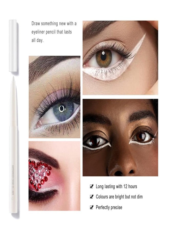 GHFCZOO Retractable White Eyeliner Pencil - Creamy, Pigmented, Smudge-Proof Eye Liner Pen - Image 4